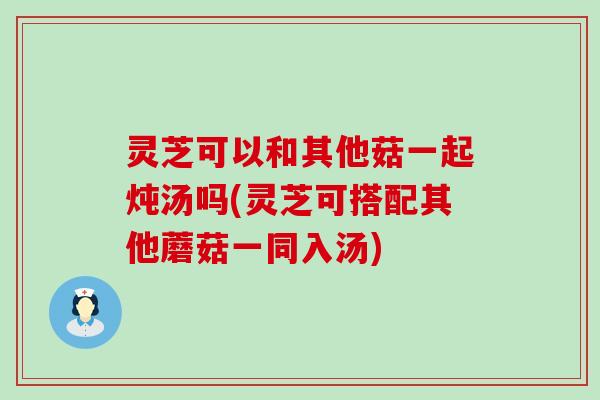 灵芝可以和其他菇一起炖汤吗(灵芝可搭配其他蘑菇一同入汤)