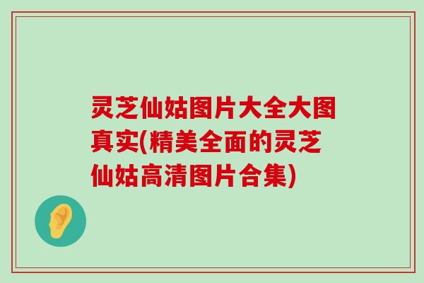 灵芝仙姑图片大全大图真实(精美全面的灵芝仙姑高清图片合集)