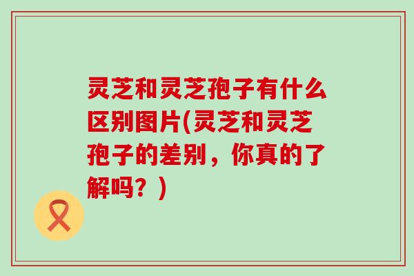 灵芝和灵芝孢子有什么区别图片(灵芝和灵芝孢子的差别，你真的了解吗？)