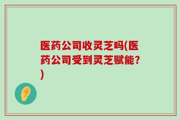 医药公司收灵芝吗(医药公司受到灵芝赋能？)