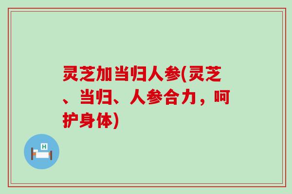 灵芝加当归人参(灵芝、当归、人参合力，呵护身体)