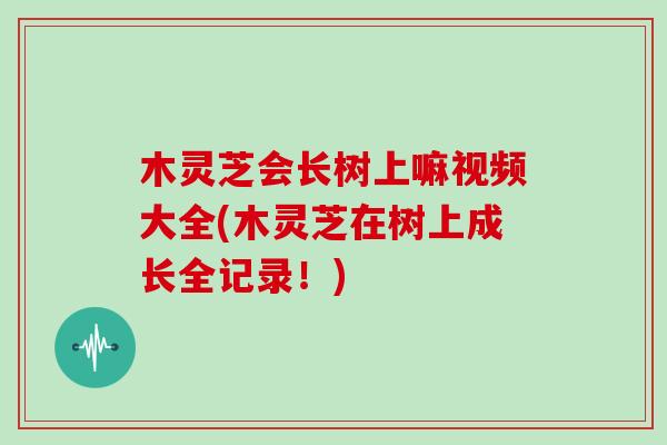 木灵芝会长树上嘛视频大全(木灵芝在树上成长全记录！)