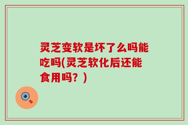 灵芝变软是坏了么吗能吃吗(灵芝软化后还能食用吗？)