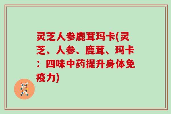 灵芝人参鹿茸玛卡(灵芝、人参、鹿茸、玛卡：四味提升身体免疫力)