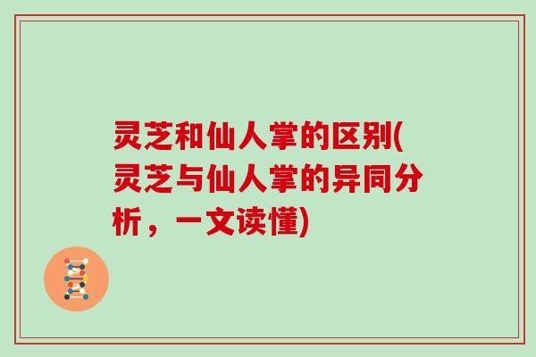 灵芝和仙人掌的区别(灵芝与仙人掌的异同分析，一文读懂)