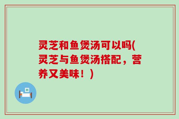 灵芝和鱼煲汤可以吗(灵芝与鱼煲汤搭配，营养又美味！)