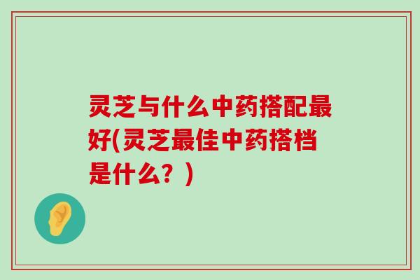 灵芝与什么搭配好(灵芝佳搭档是什么？)