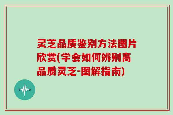 灵芝品质鉴别方法图片欣赏(学会如何辨别高品质灵芝-图解指南)