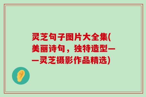 灵芝句子图片大全集(美丽诗句，独特造型——灵芝摄影作品精选)