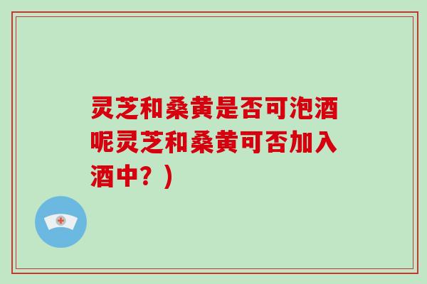 灵芝和桑黄是否可泡酒呢灵芝和桑黄可否加入酒中？)