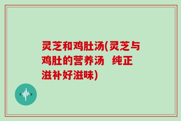 灵芝和鸡肚汤(灵芝与鸡肚的营养汤  纯正滋补好滋味)