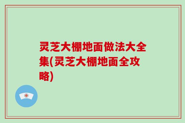 灵芝大棚地面做法大全集(灵芝大棚地面全攻略)