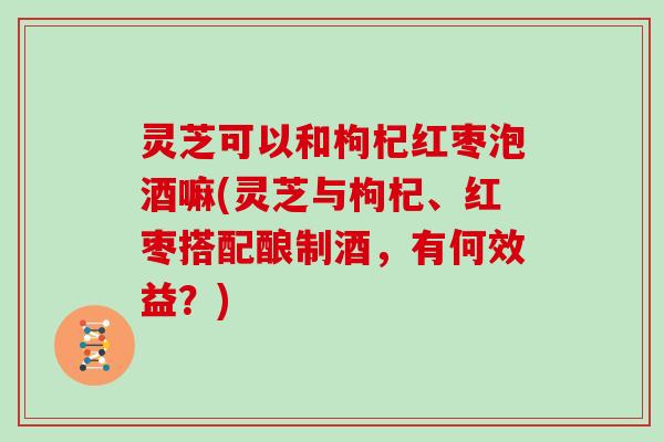 灵芝可以和枸杞红枣泡酒嘛(灵芝与枸杞、红枣搭配酿制酒，有何效益？)