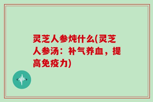 灵芝人参炖什么(灵芝人参汤：，提高免疫力)