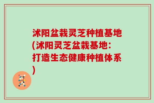 沭阳盆栽灵芝种植基地(沭阳灵芝盆栽基地：打造生态健康种植体系)