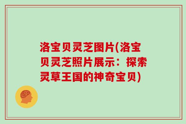 洛宝贝灵芝图片(洛宝贝灵芝照片展示：探索灵草王国的神奇宝贝)