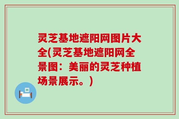 灵芝基地遮阳网图片大全(灵芝基地遮阳网全景图：美丽的灵芝种植场景展示。)