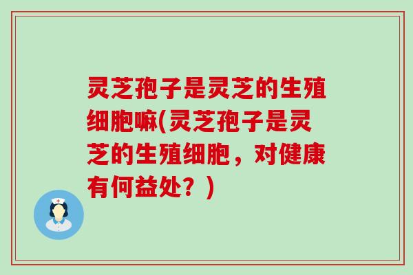 灵芝孢子是灵芝的生殖细胞嘛(灵芝孢子是灵芝的生殖细胞，对健康有何益处？)