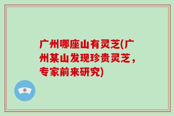 广州哪座山有灵芝(广州某山发现珍贵灵芝，专家前来研究)