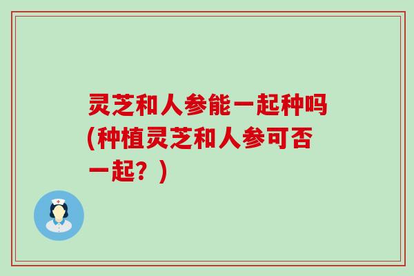 灵芝和人参能一起种吗(种植灵芝和人参可否一起？)