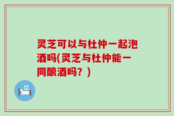 灵芝可以与杜仲一起泡酒吗(灵芝与杜仲能一同酿酒吗？)