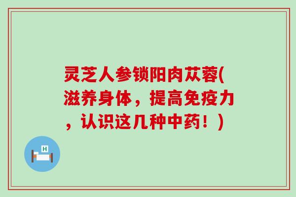 灵芝人参锁阳肉苁蓉(滋养身体，提高免疫力，认识这几种！)