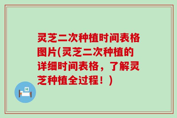 灵芝二次种植时间表格图片(灵芝二次种植的详细时间表格，了解灵芝种植全过程！)