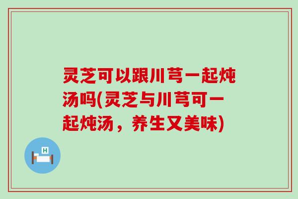 灵芝可以跟川芎一起炖汤吗(灵芝与川芎可一起炖汤，养生又美味)