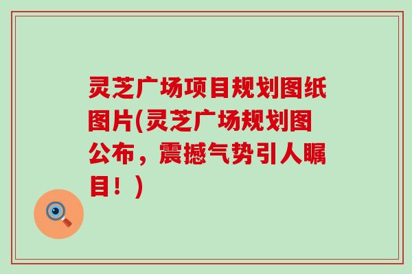 灵芝广场项目规划图纸图片(灵芝广场规划图公布，震撼气势引人瞩目！)