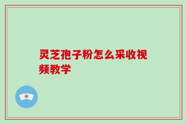 灵芝孢子粉怎么采收视频教学