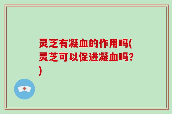 灵芝有凝的作用吗(灵芝可以促进凝吗？)