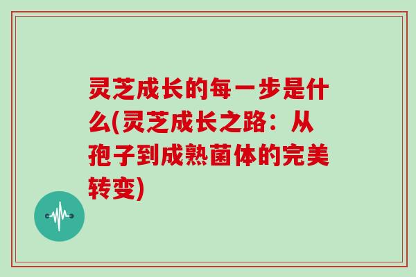 灵芝成长的每一步是什么(灵芝成长之路：从孢子到成熟菌体的完美转变)