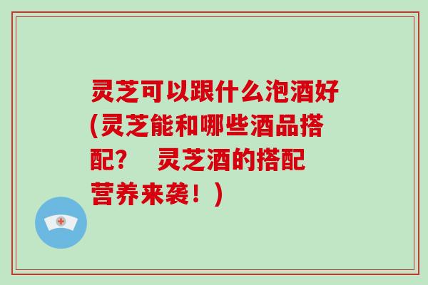 灵芝可以跟什么泡酒好(灵芝能和哪些酒品搭配？  灵芝酒的搭配营养来袭！)