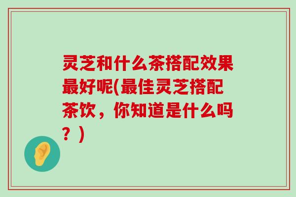 灵芝和什么茶搭配效果好呢(佳灵芝搭配茶饮，你知道是什么吗？)