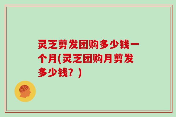 灵芝剪发团购多少钱一个月(灵芝团购月剪发多少钱？)