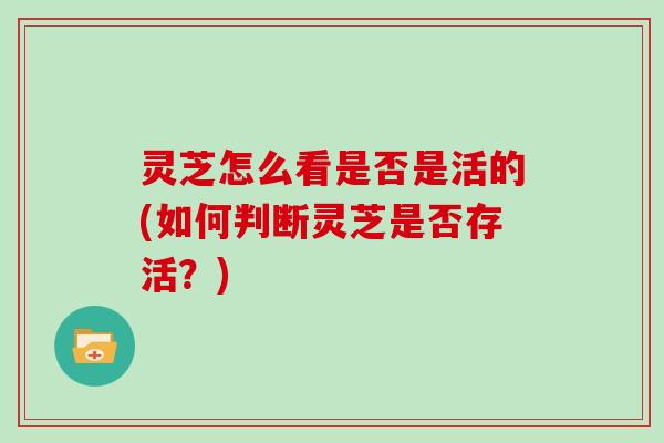 灵芝怎么看是否是活的(如何判断灵芝是否存活？)