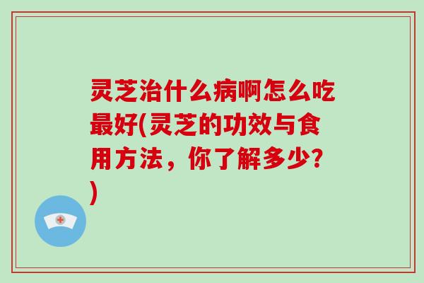 灵芝什么啊怎么吃好(灵芝的功效与食用方法，你了解多少？)