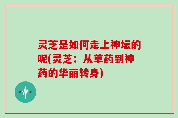 灵芝是如何走上神坛的呢(灵芝：从草药到神药的华丽转身)