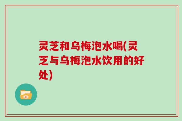 灵芝和乌梅泡水喝(灵芝与乌梅泡水饮用的好处)