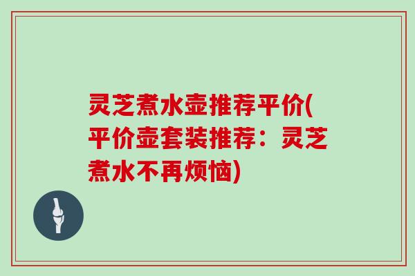 灵芝煮水壶推荐平价(平价壶套装推荐：灵芝煮水不再烦恼)