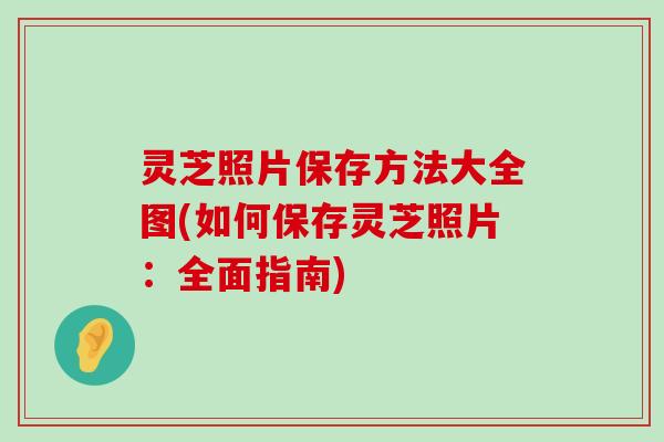 灵芝照片保存方法大全图(如何保存灵芝照片：全面指南)