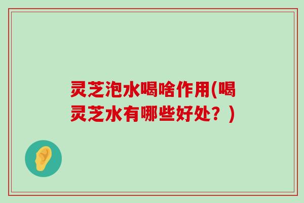 灵芝泡水喝啥作用(喝灵芝水有哪些好处？)