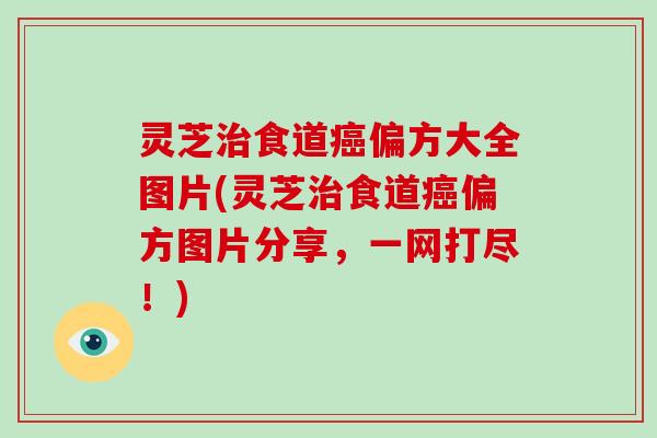 灵芝食道偏方大全图片(灵芝食道偏方图片分享，一网打尽！)