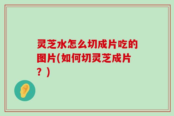 灵芝水怎么切成片吃的图片(如何切灵芝成片？)