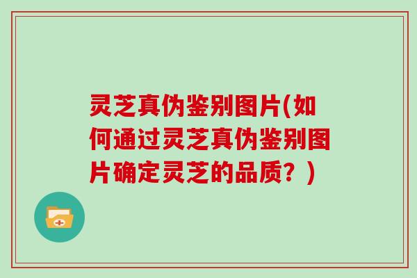 灵芝真伪鉴别图片(如何通过灵芝真伪鉴别图片确定灵芝的品质？)