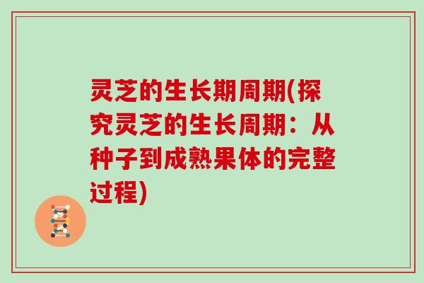 灵芝的生长期周期(探究灵芝的生长周期：从种子到成熟果体的完整过程)