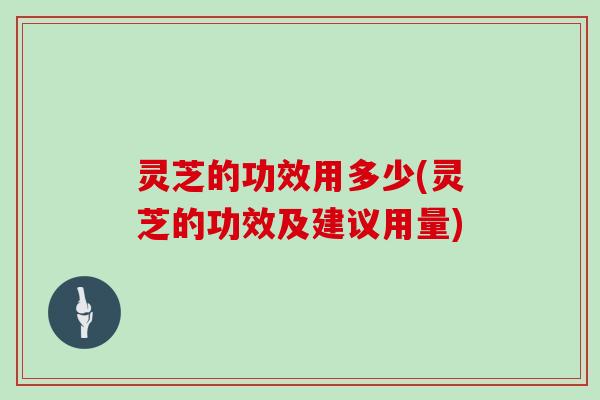 灵芝的功效用多少(灵芝的功效及建议用量)