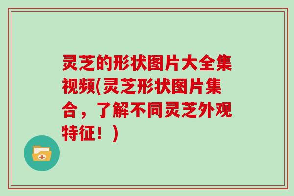 灵芝的形状图片大全集视频(灵芝形状图片集合，了解不同灵芝外观特征！)