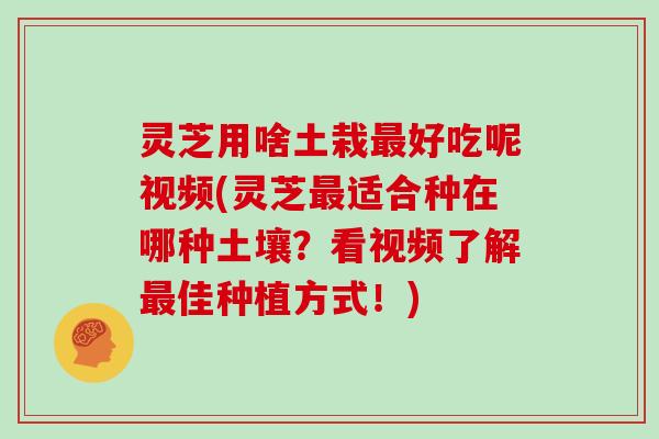 灵芝用啥土栽好吃呢视频(灵芝适合种在哪种土壤？看视频了解佳种植方式！)