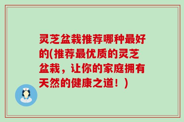 灵芝盆栽推荐哪种好的(推荐优质的灵芝盆栽，让你的家庭拥有天然的健康之道！)